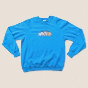 Vintage 90s Grandma Sweater Sweatshirt Kitten Bunny Sweatshirt - Size XL